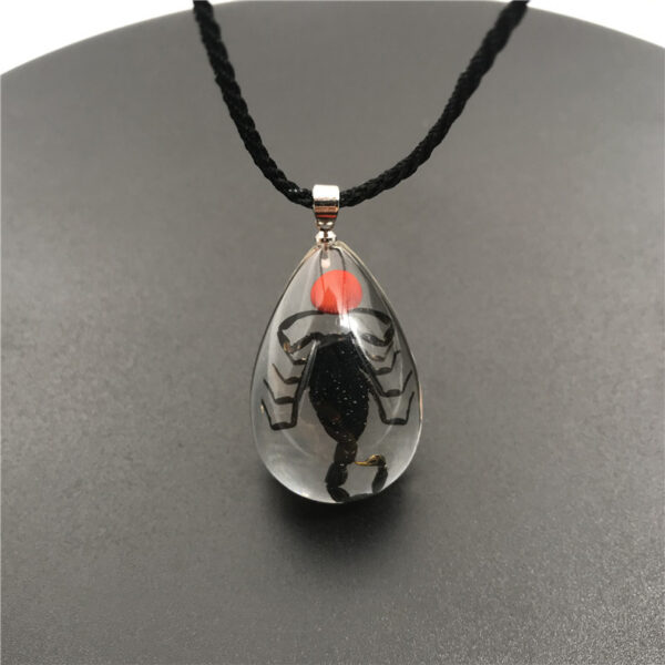 Wholesale New transparent insect keychain creative micro-landscape real insect yellow scorpion amber pendant