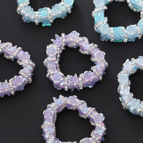 oly-bc708c8384155916f124f7f34515b7a0 Wholesale Full Diamond Heavy Industry Butterfly Flower Love Flower Ball diy Hand-made Trendy Play Beaded Mobile Phone Bag Bag Hanging Chain Aessories