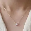 Wholesale Elegant Solid Color Copper Inlay Rhinestones Pendant Necklace