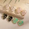 Wholesale 304 Stainless Steel Leaf PVD Coated Stone-Free 18K Real Gold Plated Handmade Romantic Shiny Waterproof Non Tarnish Frill Inlay Earrings Ear Studs