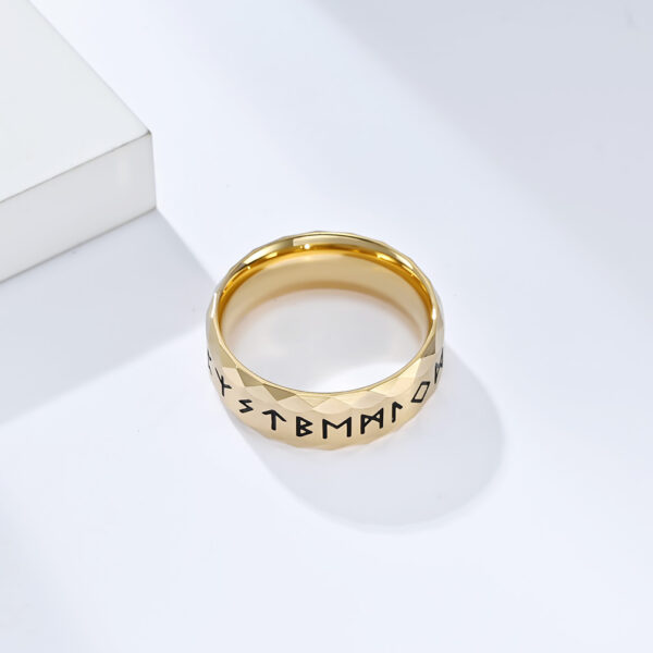 oly-bc8219980e97e66908c39aed535807b8 Wholesale E-Commerce Retro Nordic Viking Text Luen Titanium Steel Ring Antique Sier Men's Hand Jewelry opshipping