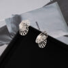 oly-bc86c6e4158ed035b13a91eaaed01628 Wholesale Silver Needle Metal Style Cut Out Fan-Shaped Butterfly Earrings for Women, Simple Niche Design Earrings, Personalized Elegant Earrings