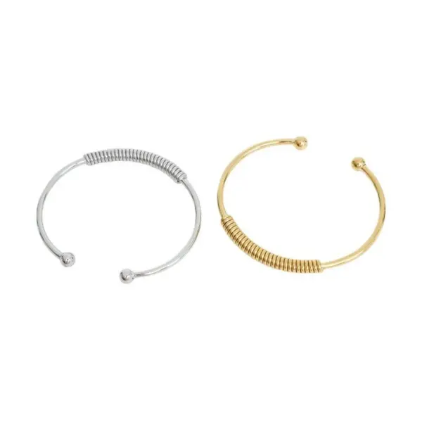 Wholesale Simple Style C Shape Solid Color Stainless Steel Plating Cuff Bracelets