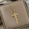 Simple Style Cross Letter Titanium Steel Plating Pendant Necklace