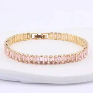 Square Buckle Bracelet Pink / 18K