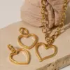 oly-bcaa85ec63f24336f07910da55439dbf Wholesale 18K Real Gold Plated 304 Stainless Steel PVD Coated Heart Shape Simple Style Jewelry Set For Women