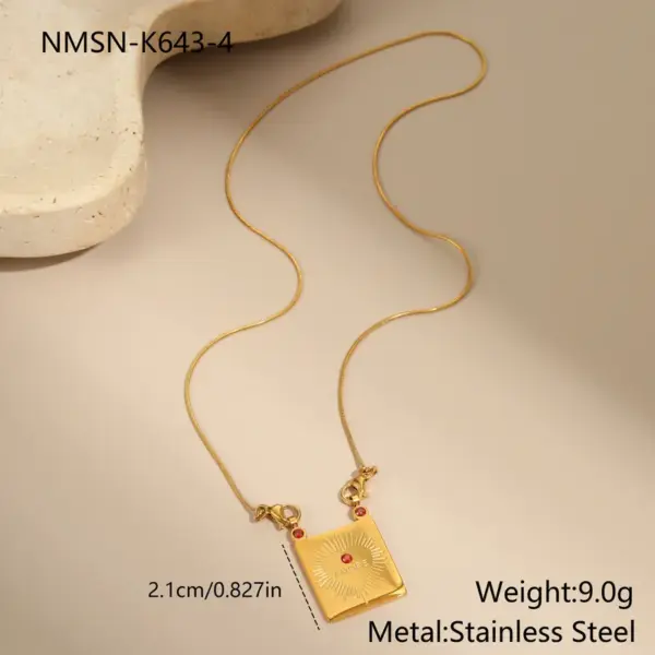 Wholesale Valentine's Day Gift Heart-shaped Souvenir Necklace Pendant Earrings High-end 304 Stainless Steel Jewelry Set 18K Real Gold Plated Vacuum Electroplating Natural Stone Zircon