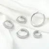 Wholesale 1 Piece Cute Sweet Solid Color Plating Inlay Brass Zircon 18k Gold Plated Silver Plated Hoop Earrings