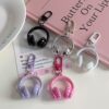 Wholesale 3D Headphone Keychain Ins Simple Sweet Cool Exquisite Pendant Creative Minimalist Style Backpack Accessory Best Friend Gift