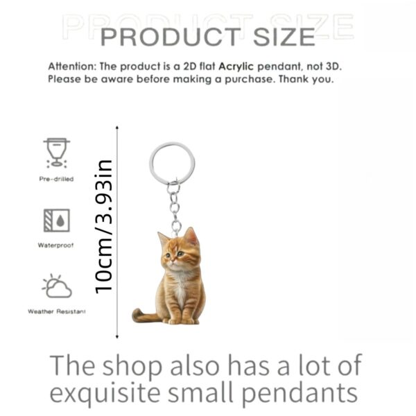 oly-bcba48485206190e5afc8000fcdc62da Wholesale Cute cat keychain, acrylic round ring accessories, 2D flat double-sided printing pendant
