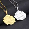 Wholesale Real Gold Plated Map Letter Titanium Steel Casual Waterproof Non Tarnish Titanium Steel Pendant Necklace