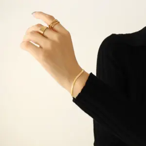E114-578 Gold Bracelet-15+5cm