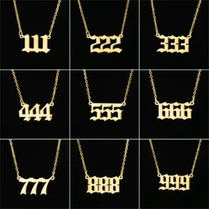 Wholesale Jewelry Simple Style Number 201 Stainless Steel 18K Gold Plated Plating Stainless Steel Necklaces