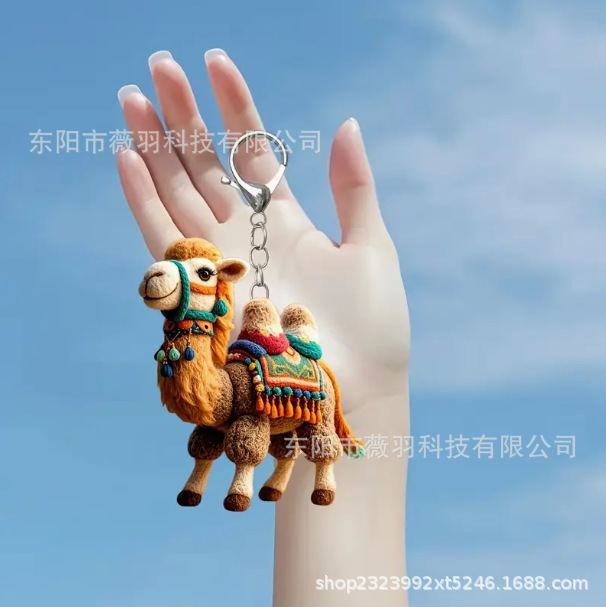 Wholesale Acrylic Creative Camel Hanging Decoration Keychains