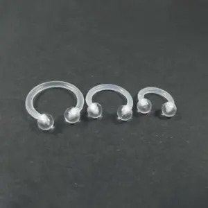 Transparent Round Nose Ring / 1.2x10x3mm
