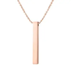 Cubic Column Rose Gold with 1.5mm Wide Chain (40 plus 5cm)
