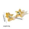 Wholesale PVD Coated Real Gold Plated Star Heart Shape 304 Stainless Steel Simple Style Commute Waterproof Non Tarnish Ear Studs