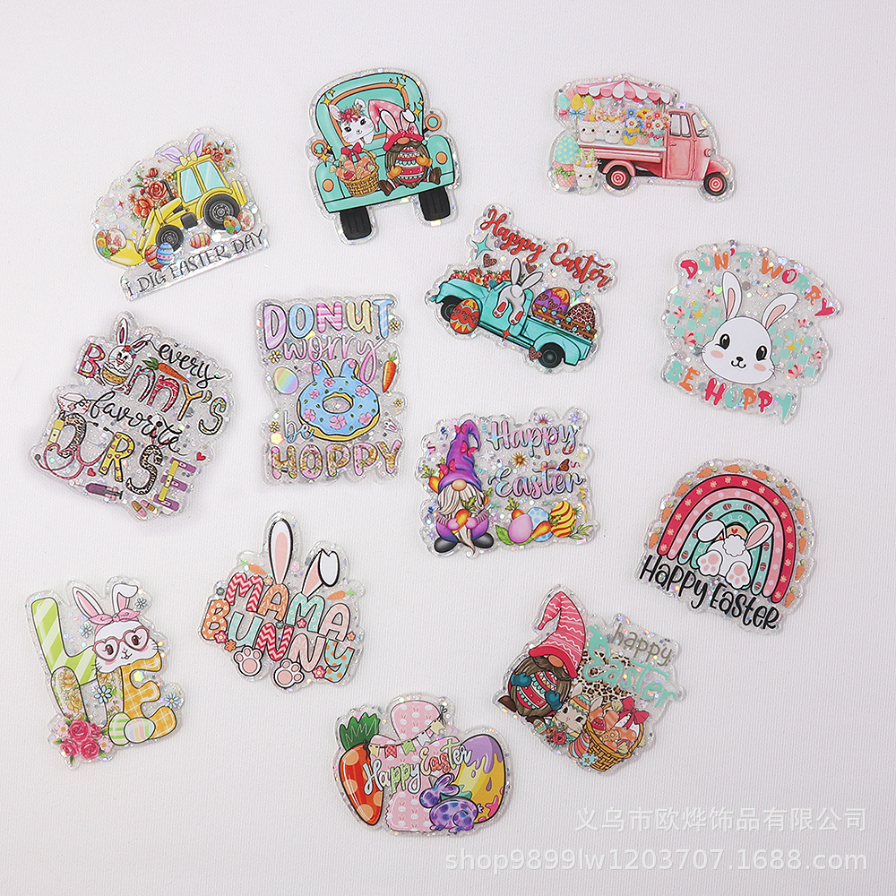 Wholesale Loose wder Easter cartoon bunny acrylic