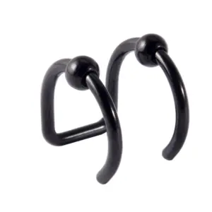 Black Ball Double-Layer Ear Clip 1.2x8mm