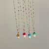 Wholesale Color Sugar Bean Glaze Mushroom Pendant Necklace Women's Light Luxury Elegant Elegant Necklace Clavicle Chain