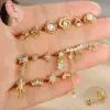 Wholesale 1 Piece Elegant Classic Style Geometric Bee Plating 304 Stainless Steel Artificial Pearls Zircon Drop Earrings Ear Studs