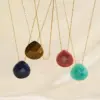 Wholesale PVD Coated 14K Gold Real Gold Plated Water Droplets 304 Stainless Steel Elegant Simple Style Waterproof Non Tarnish 304 Stainless Steel Pendant Necklace