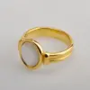 PVD Coated Real Gold Plated 18K Gold Round Stainless Steel Elegant Waterproof Non Tarnish Rings
