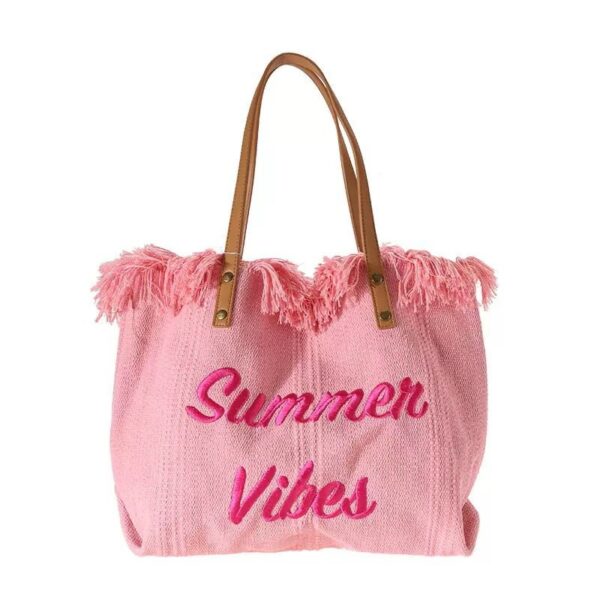 oly-bcf7e585a21bc6207496eb4b2172240a Wholesale Large Capacity Bag Canvas Bag Embroidered Letters Tote Bag Handbag Women's Bag Woven Beach Bag Shoulder Bag Bags