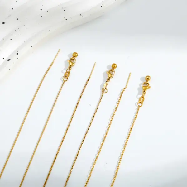 Wholesale Adjustable Stainless Steel Chain 18K Gold Plated DIY Handmade Jewelry Beaded Necklace Titanium Steel Women's Necklace