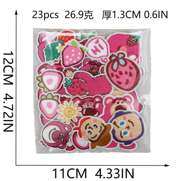 Wholesale Cartoon Character Embroider Cloth Stickers Cute Pink Bear Patch Stickers Clothes Bag Decoration Computer Embroidery Labels Ironing