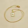 Stainless Steel 18K Gold Plated Casual Commute Plating Inlay Letter Shell Pendant Necklace