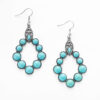 Wholesale European and American New Retro Earrings Bohemian Turquoise Drop-Shaped Cut Out Earrings Earrings Factory Direct Sale