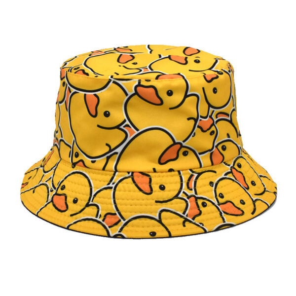 Wholesale Amazon's New Little Yellow Duck Pattern Basin Hat European and American Men's and Women's Sunshade Sun Hat Fashionable Cartoon Fisherman Hat