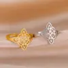 Wholesale Jewelry Simple Style Witches Knot Solid Color 304 Stainless Steel Plating Rings