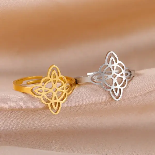 Wholesale Jewelry Simple Style Witches Knot Solid Color 304 Stainless Steel Plating Rings