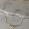 Wholesale 201 Stainless Steel Copper Letter Heart Shape Water Plating Vacuum Plating Zircon 18K Gold Plated Simple Style Inlay Cable Chain Gold Pendant Necklace