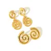 PVD Coated Real Gold Plated 18K Gold Spiral Stripe 304 Stainless Steel Simple Style Waterproof Non Tarnish Drop Earrings