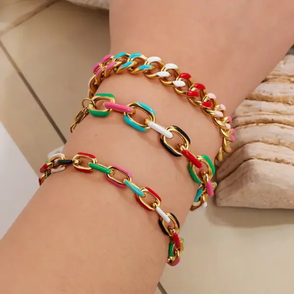 Wholesale Classic Style Geometric 304 Stainless Steel Cuban Link Chain Curb Chain Paperclip Chain Chain Bracelet In Bulk