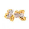 Wholesale Real Gold Plated 304 Stainless Steel PVD Coated Flower Waterproof Non Tarnish Vacation Modern Style Commute Ear Studs For Women's