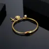 Wholesale 304 Stainless Steel Stainless Steel Cross PVD Coated 18K Real Gold Plated Luxurious Plating Gold Bangle