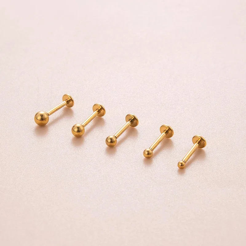 Wholesale 1 Piece Ear Cartilage Rings & Studs Sweet Simple Style Classic Style Geometric Round 316L Stainless Steel Waterproof Non Tarnish Surgical Steel