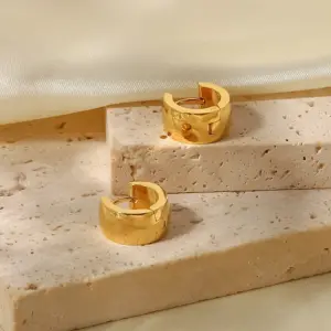 Fashion Solid Color Gold Plated 304 Stainless Steel PVD Coated Earrings