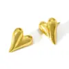Wholesale Electroplating Golden Plated Irregular Square Heart Shape 304 Stainless Steel Casual Basic Modern Style Polishing Three-dimensional Earrings Ear Studs