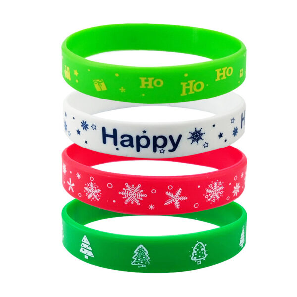 Wholesale Cartoon pattern Christmas rubber silicone bracelet