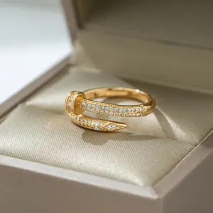 J01 Golden Double Row Full Diamond