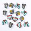 Wholesale Factory new children's jewelry vintage Denim silicone beads sunflower loose beads cartoon heart shaped silicone beads
