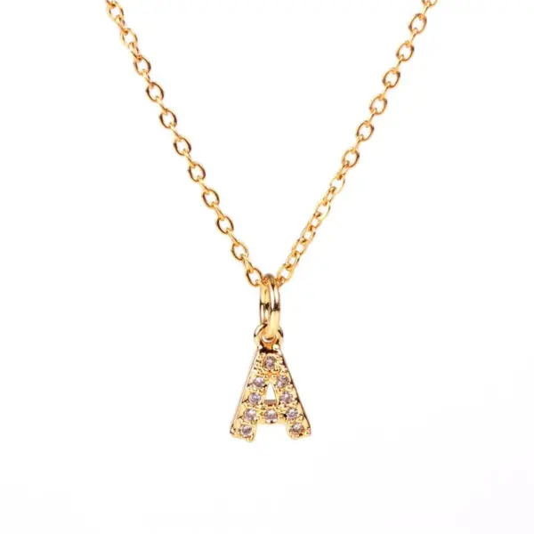 Wholesale Jewelry Fashion Letter Copper Diamond Necklace