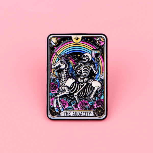 Wholesale Skull Tarot Card Brooch Cartoon Metal Badge Accessories