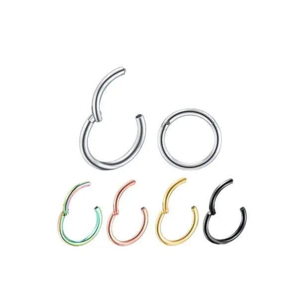 1 Piece 316L Stainless Steel Nose Rings & Studs Circle Waterproof Non Tarnish Surgical Steel Ear Cartilage Rings & Studs Nose Rings & Studs