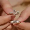 Wholesale Elegant Crown Copper Inlay Zircon Rings 1 Piece